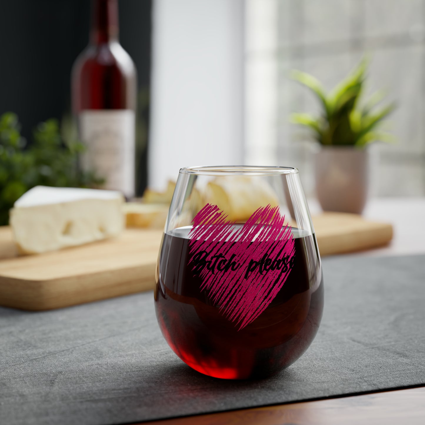 B*tch please Stemless Wine Glass, 11.75oz