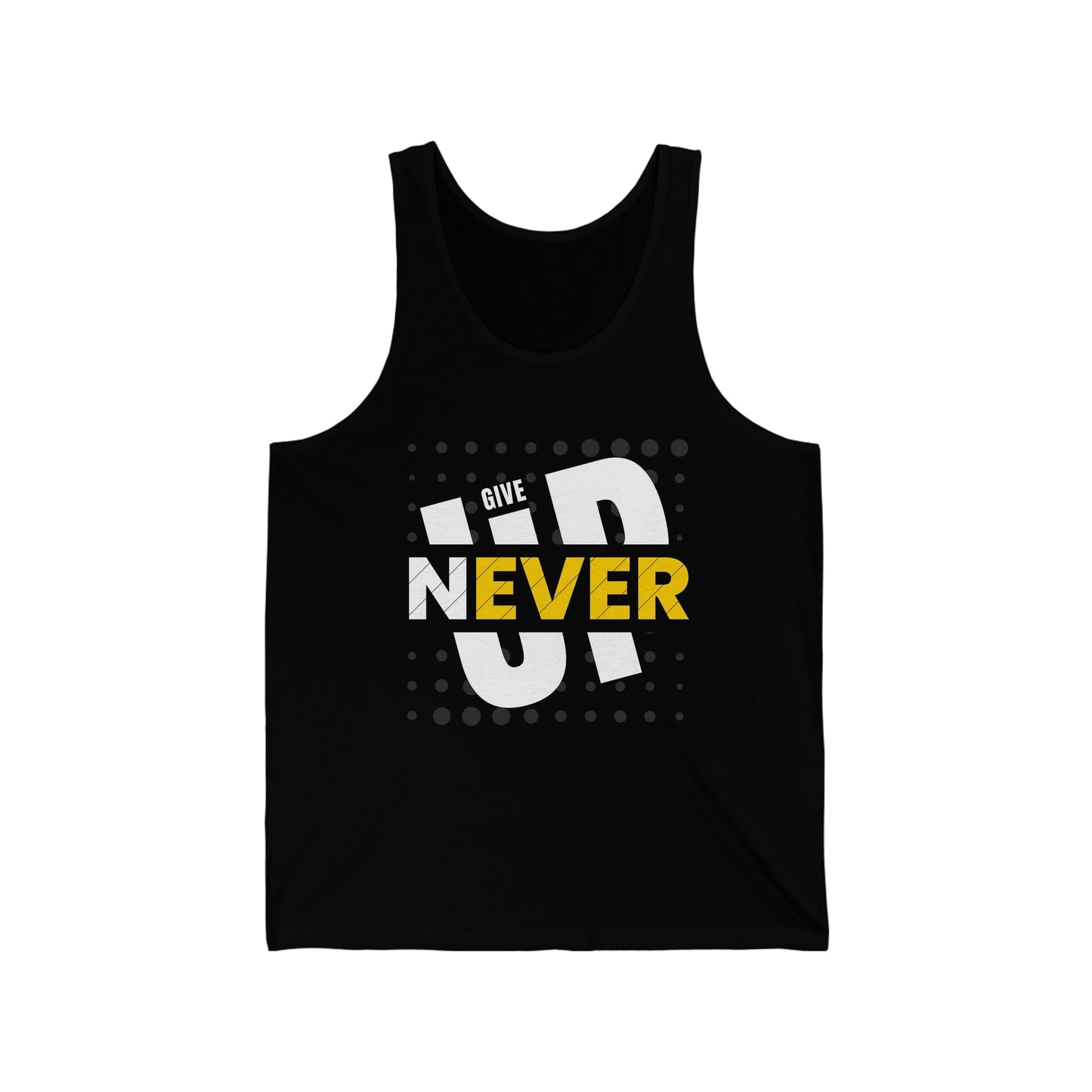 Never give up Unisex Jersey Tank