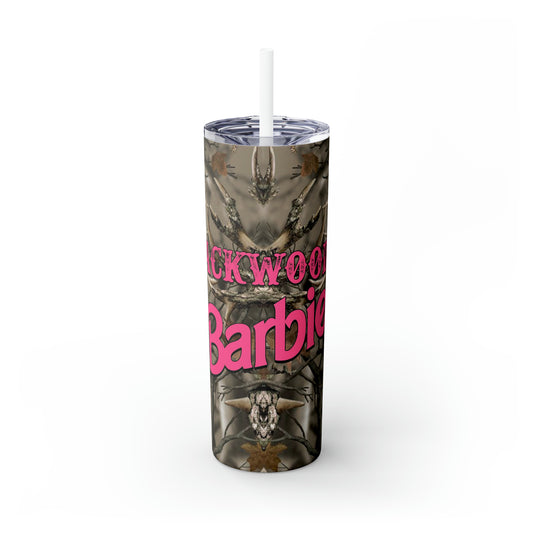 Backwoods Barbie Skinny Tumbler with Straw, 20oz